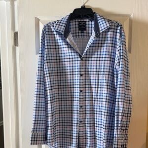 Society Of Threads Blue and White Checkered Shirt